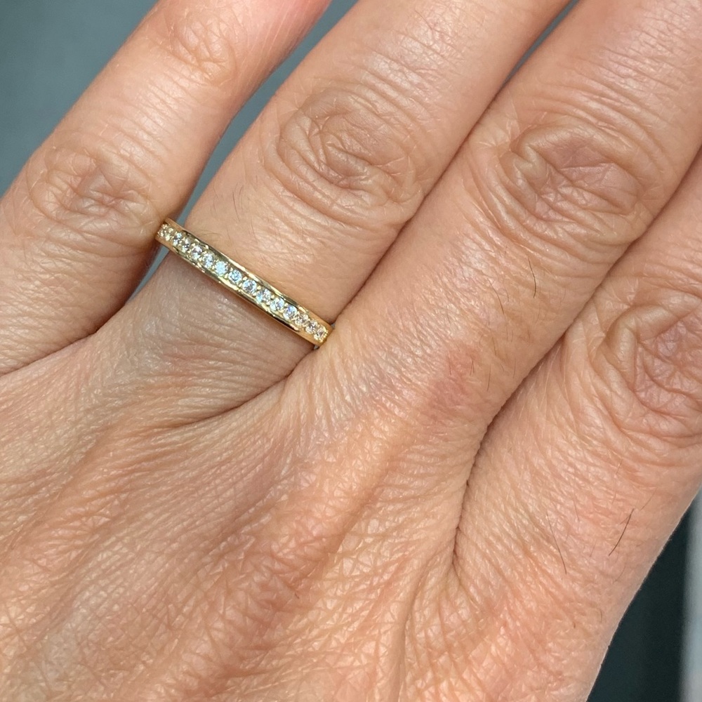 14k Solid white of Yellow gold Wedding Band - Picture 6 of 12